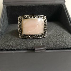 Sterling Silver Pink Stone Ring size 8